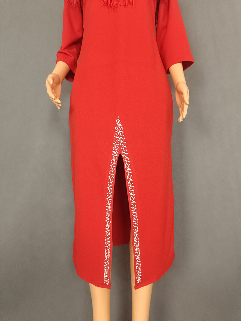 GraceChic Elegantes, figurbetontes, afrikanisches Plus-Size-Quastenkleid im europäischen und amerikanischen Stil für Damen, ideal für Pendler, 0010_voghion.com