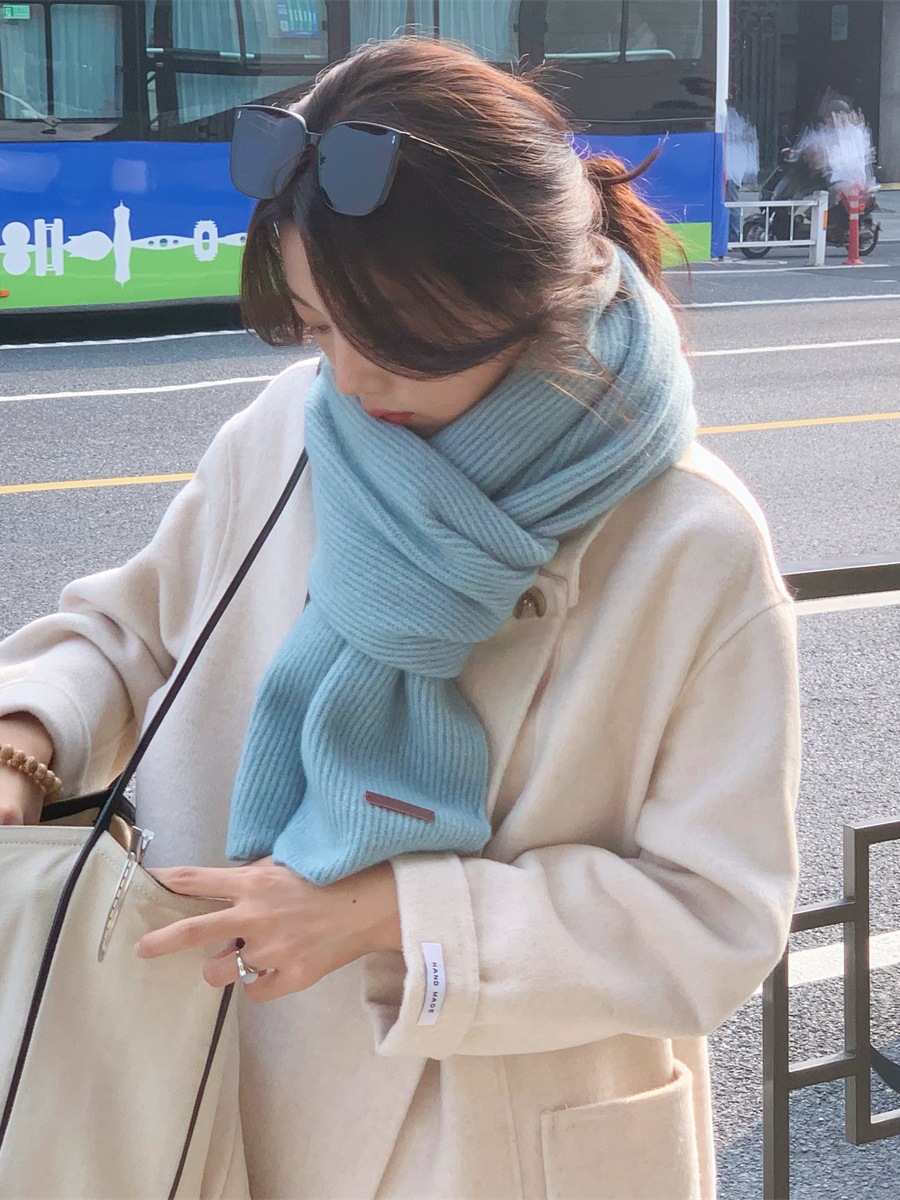 Knitted Scarf For Women Warm Wool Scarf Versatile Autumn Winter_voghion.com
