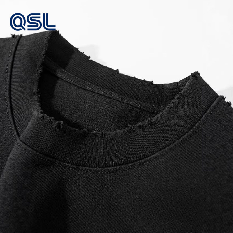 420g Round Neck Heavyweight Distressed Short-Sleeve T-Shirt for Men, Summer European and American Trendy Brand, Oversized Loose Fit, Drop Shoulder, Versatile T-Shirt 420g Round Neck Heavyweight Distressed Short-Sleeve T-Shirt for Men, Summer European and American Trendy Brand, Oversized Loose Fit, Drop Shoulder, Versatile T-Shirt