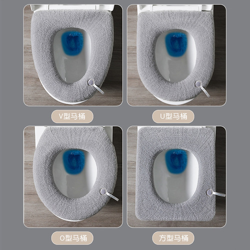 Thickened toilet seat toilet seat cover winter household cushion sticker autumn and winter style universal plush toilet seat for all seasons