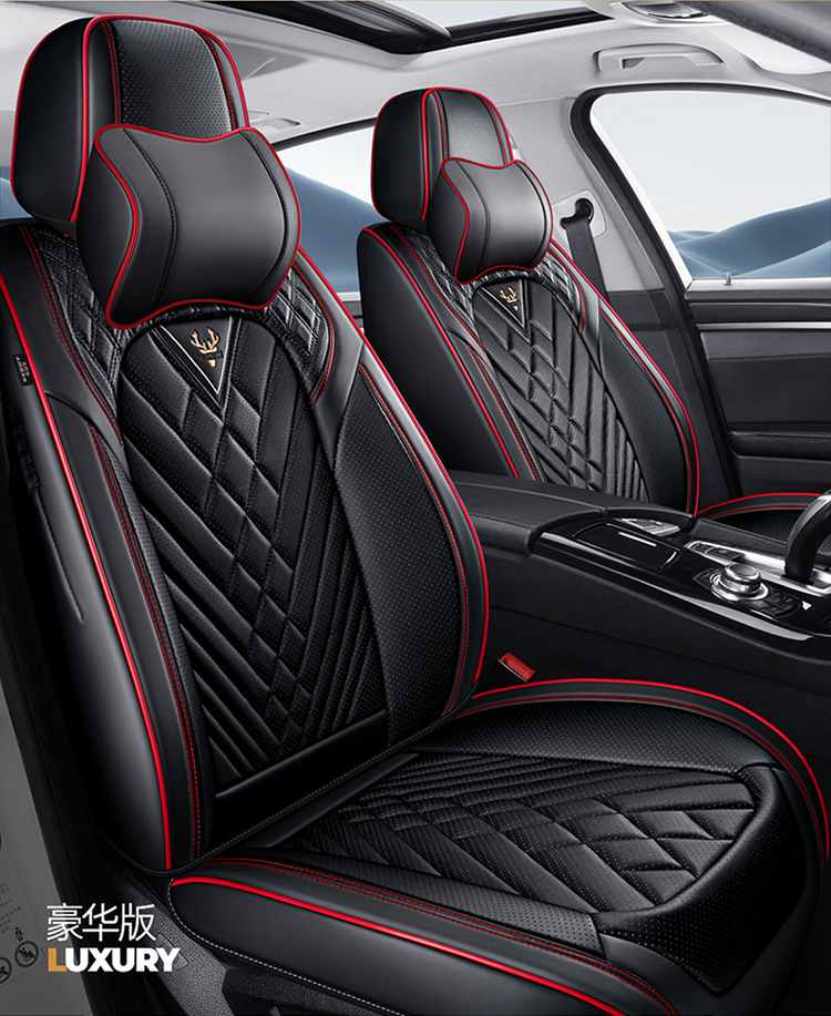 2026 Cross-Border New Product Car Seat Cushion 3D Full-Cover Stereo Napa Leather Seat Cover Lumbar Cushion Universal Seat Cushion for All Seasons