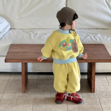 男童冬季加厚套装2025新款韩版童装宝宝冬装儿童秋冬加绒运动套装