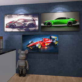 跑车模型海报挂画时尚汽车改装洗车美容店装饰画电竞馆灯画