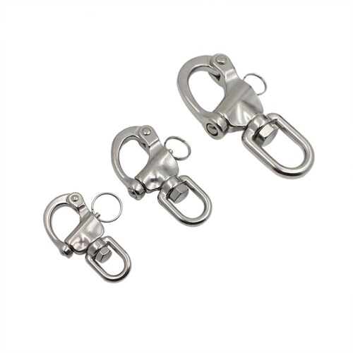 Stainless steel 304 316-turn rotating spring shackle snap shackle hand-operated quick-release shackle hook