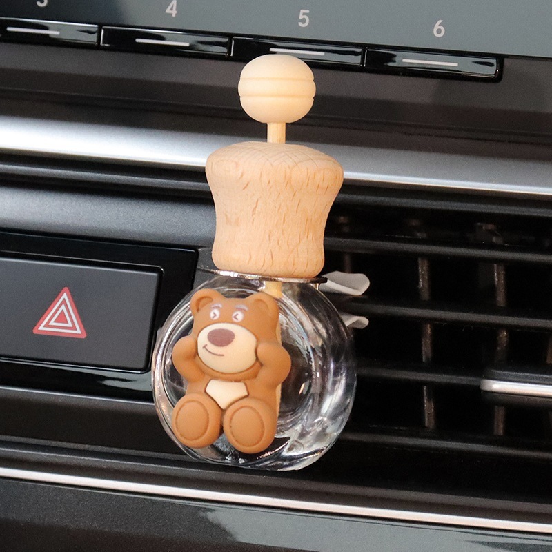 Fragancia de coche, líquido volátil, botella vacía, aceite esencial de aromaterapia autoinstalado, aire acondicionado, salida de aire, té blanco, fragancia ligera, dibujos animados duraderos, lindo
