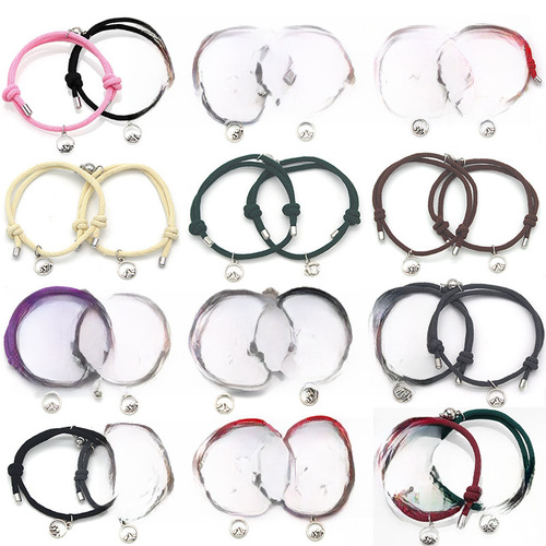 Cross-border exclusive alloy solar and lunar sea vows mountain league couple bracelet magnet couple rope wholesale order