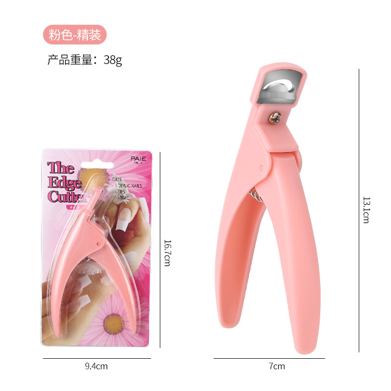 Tijeras para uñas de una línea de acero inoxidable en forma de U, cortador para extensiones de fototerapia DIY, con herramienta de formación.