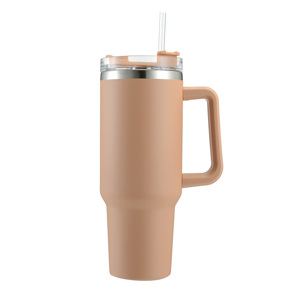 Taza térmica de acero inoxidable 304 de 40oz, vaso de coche con asa y pajita, nuevo modelo Amazon