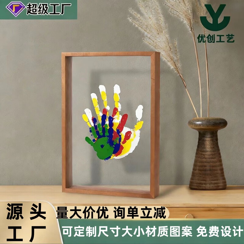 Transparent Couple Family Handprint Decorative Painting Frame DIY Art Souvenir Multi-Person Handprint Picture Frame Photo Frame Table Transparent Couple Family Handprint Decorative Painting Frame DIY Art Souvenir Multi-Person Handprint Picture Frame Photo Frame Table