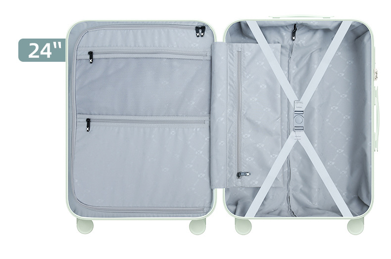 Vali nhựa PC 24 inch họa tiết mây thời trang, bánh xe đa năng, khóa mật khẩu — Hành lý PC cao cấp màu be kem 24 inch chi tiết 23