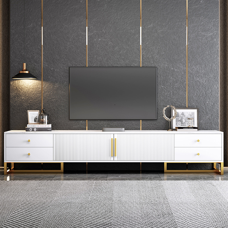 Gabinete de TV moderno minimalista mesa de café combinación luz gabinete de piso de almacenamiento de lujo muebles de sala gabinete de pared de combinación estrecha