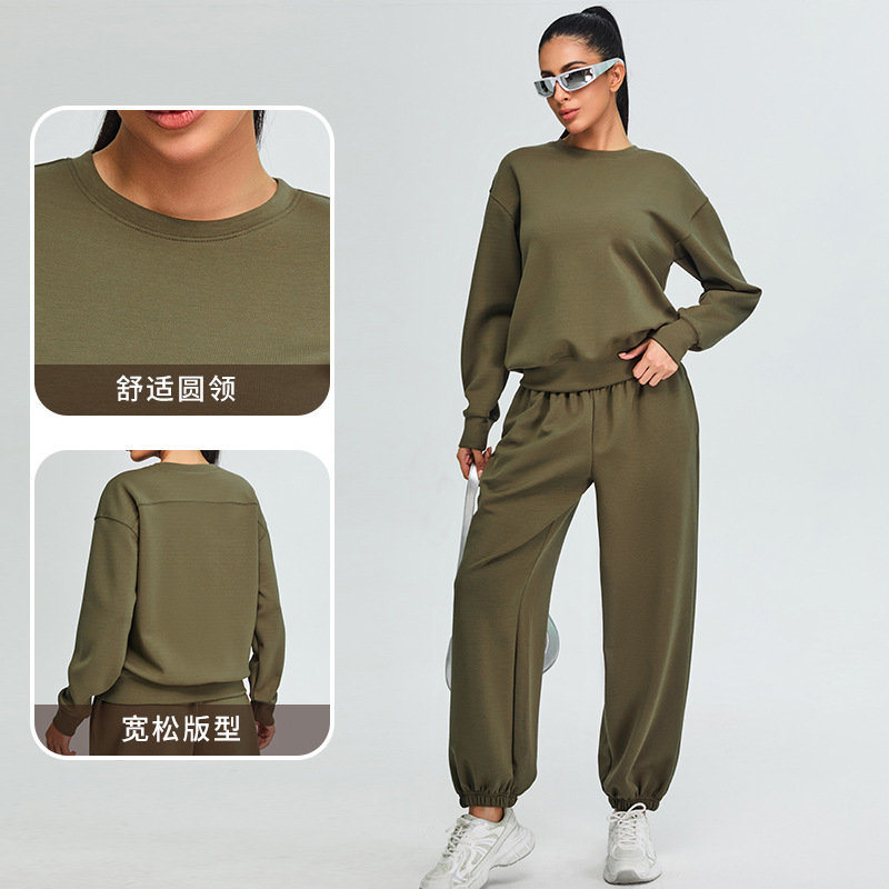 Otoño e invierno nuevo estilo modal suéter deportivo ropa de fitness top mujer al aire libre suelta casual adelgazante ropa de yoga de manga larga