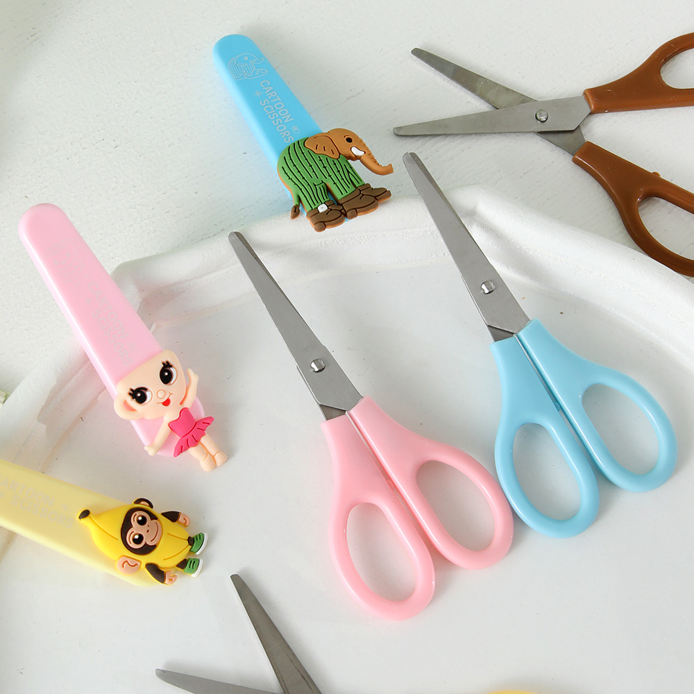 Nuevas tijeras de montaña AI dibujos animados extranjeros de montaña y mar de alto valor facial hechas a mano DIY tijeras estudiantes papelería