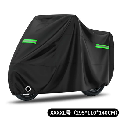 Cover with Reflective Strip Outdoor Car: Car clothing - 190t-black-xxxxl-code-green-reflective-strip