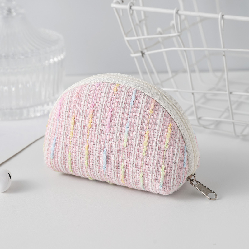 Bolsa de maquillaje de alta capacidad de rayas arco iris japonesa bolsa de toalla de almacenamiento de lápiz labial bolsa de lavado de cosméticos