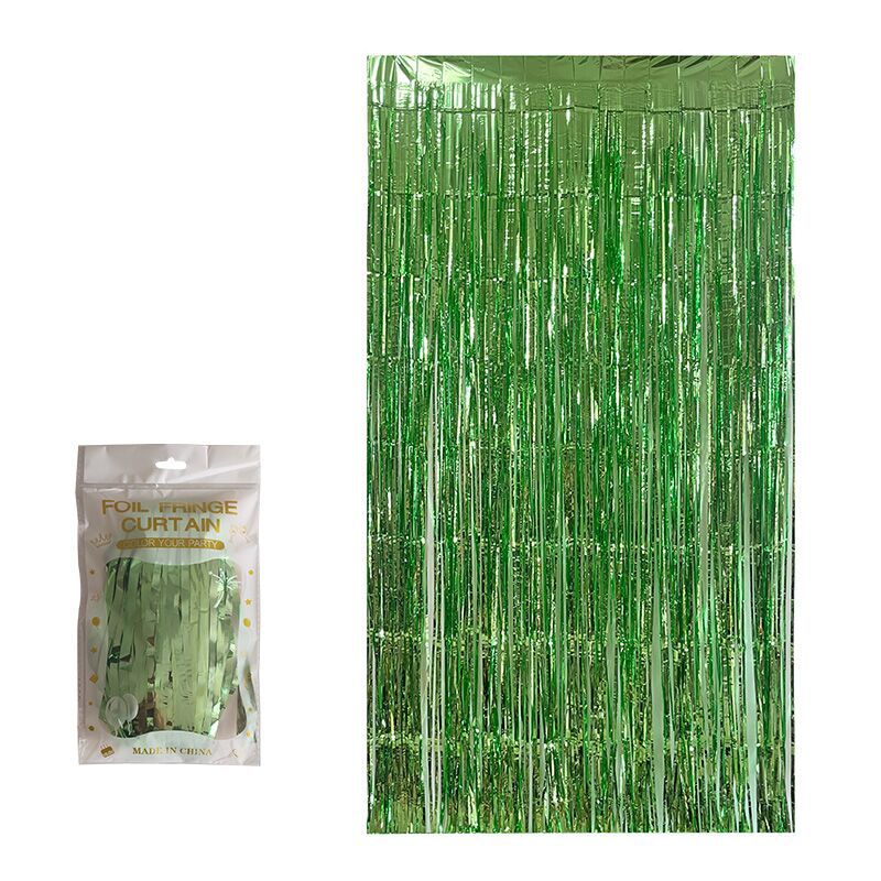 Cortina de lluvia de colores de alto brillo transfronteriza decoración de fiesta de cumpleaños cortina de lluvia láser de macaron brillante de 1*2 m