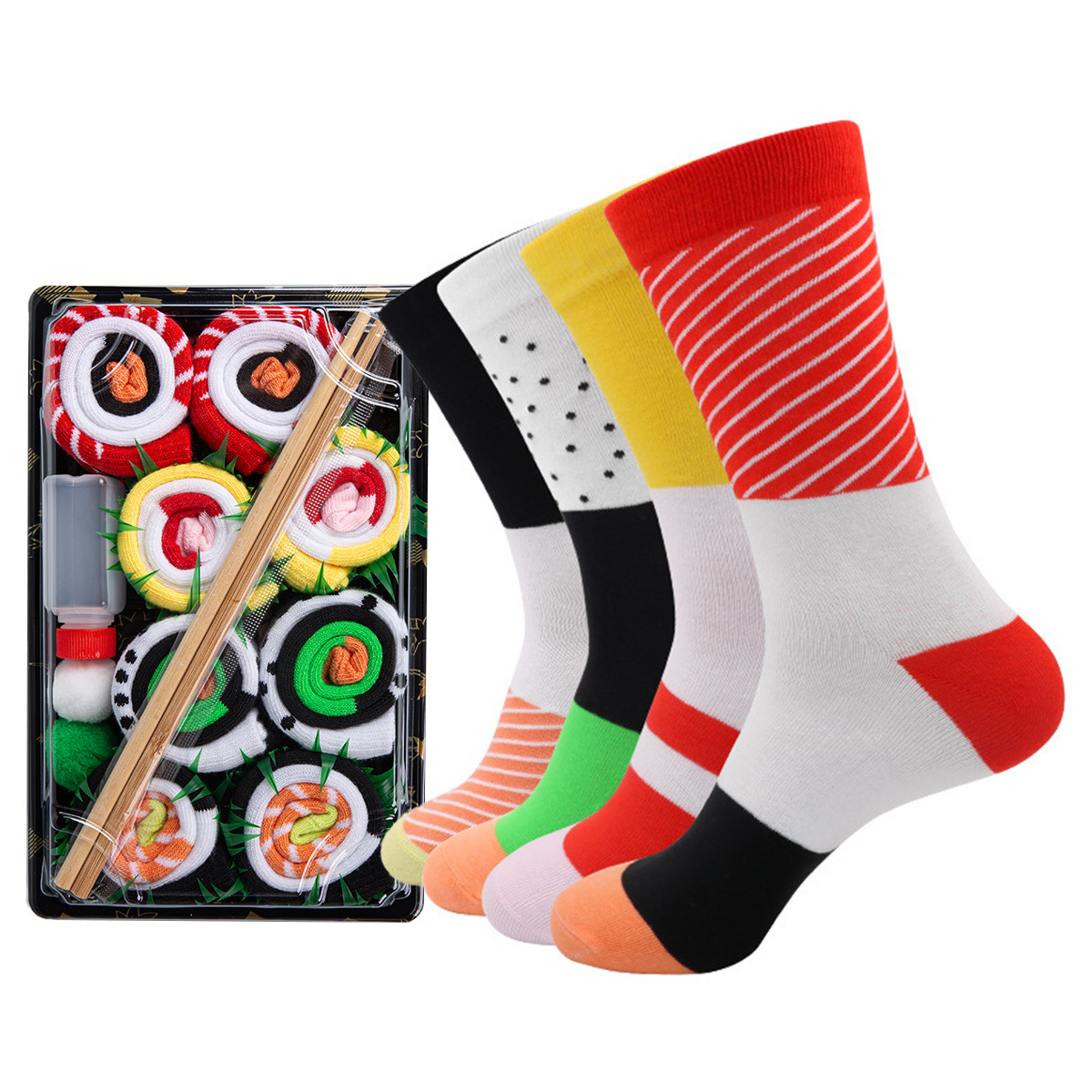 TEMU explosión extraña calcetines de sushi calcetines de salmón personalidad creativa caja de regalo Amazon comercio exterior calcetines para hombres y mujeres image 8