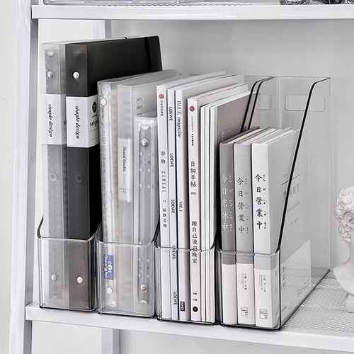 Bookstand for A4 Paper Files and Books, Acrylic Transparent Storage Shelf for Desk and Office