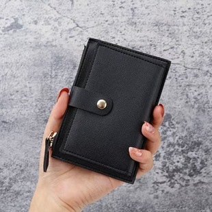 2024 Short Wallet Women's New Multi-Card Zipper Button Card Bag Simple Women's Card Bag Student Coin Purse