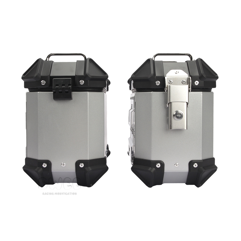 18L Black Samurai Motorcycle Aluminum Alloy Side Box Motorcycle Waterproof Anti-collision Three Boxes Universal Side Box 35L Side Box