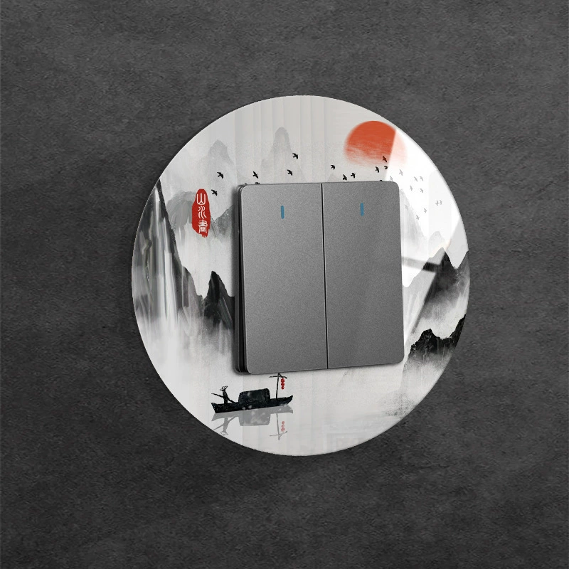 Переключатель наклейки на стену наклейки защитный чехол для акриловой защиты для гостиной пыленепроницаемые настенные розетки декоративные наклейки в современном китайском стиле