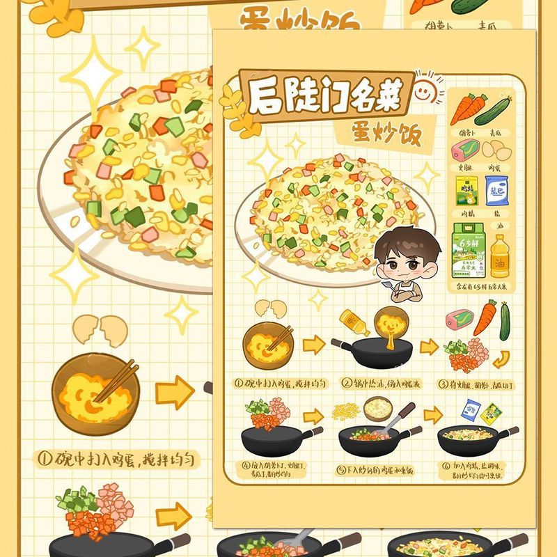 【家禾专属】十个勤天美食店贴纸后陡门名菜卡通可爱手账贴纸素材|undefined