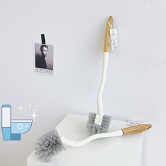 家用無死角廁所刷子新款創意馬桶刷出口紅橡日式長柄馬桶刷