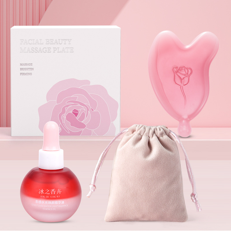 Rosa de masaje tablero de cuidado de la piel aceite esencial de elevación y estiramiento tablero de belleza estiramiento de la cara tendones de la cara no herramienta especial para la cara