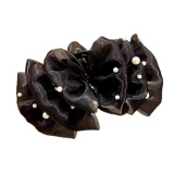 Многослойная заколка-крабик из жемчуга с бантиком, большая заколка для волос, акула, новая коллекция