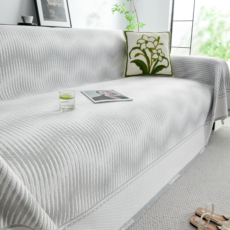 Toalla de tela para sofá de seda de hielo con sensación fresca 2025 nueva funda de sofá de verano cubierta de sofá antideslizante estera de liberación de arena