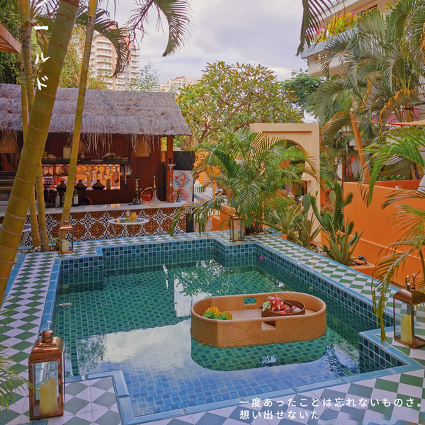 Green swimming pool