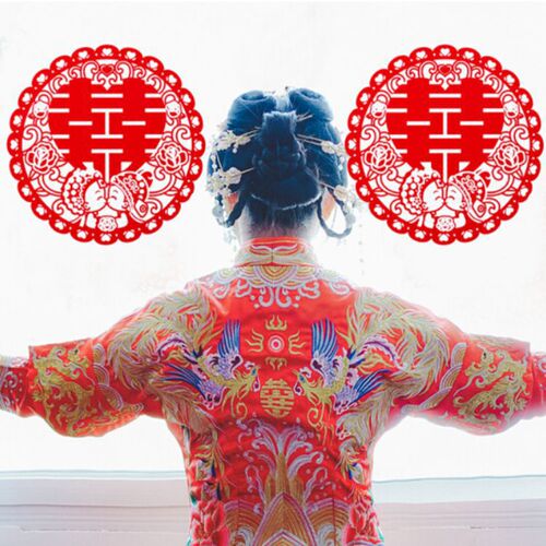 30# Wholesale electrostatic wedding stickers, wedding supplies, wedding room decoration, paper-cut window grilles