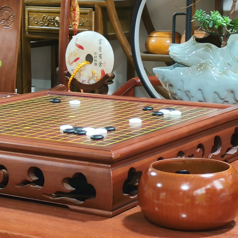 Tesoros de alta gama de madera maciza para adultos Yunzi Go Tablero Go Juego de latas Gomoku en blanco y negro para principiantes