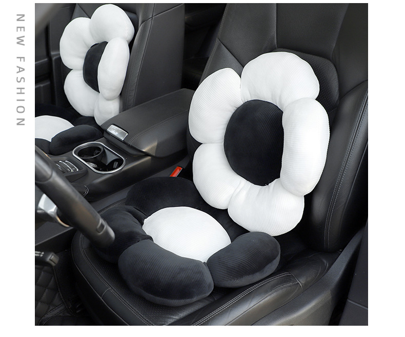 Flower car headrest neck pillow creative plush car seat pillow comfortable pillow small fresh car supplies