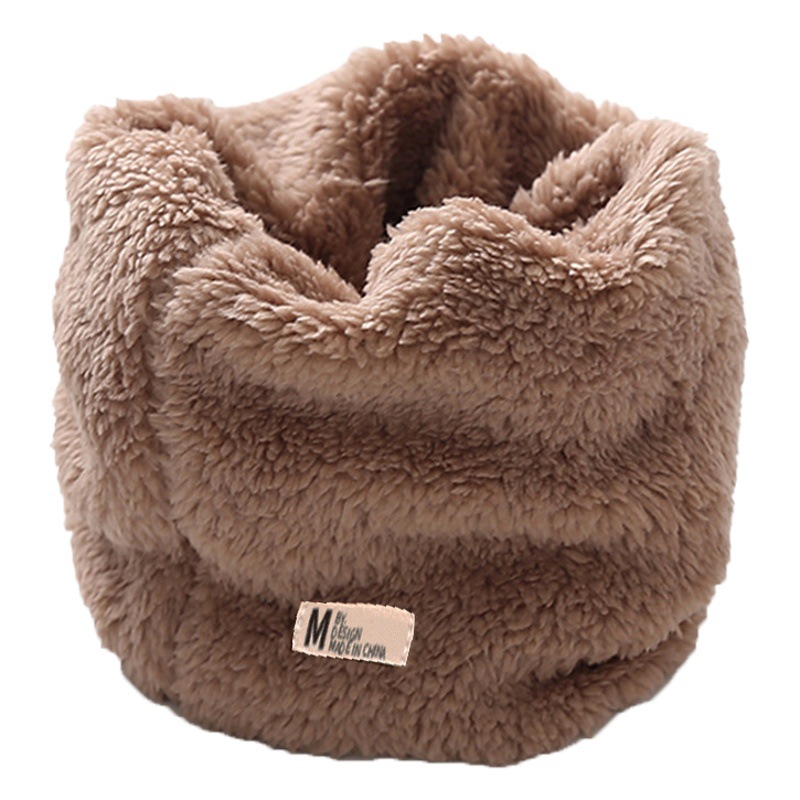 26 New Autumn and Winter Styles of Long Plush Neck Warmers for Boys and Girls, Children's Scarves, Korean Style Thickened Baby Solid Color Fleece Neck Gaiters