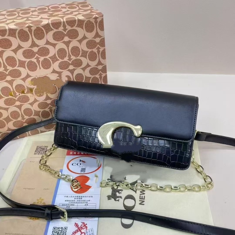 外贸扣家印花法棍包包盖式链条包简约潮流单肩斜挎包2025新款包包|undefined
