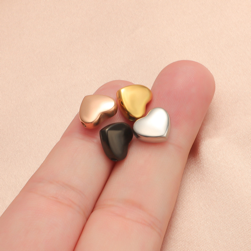 1 Piece Stainless Steel None 18K Gold Plated Rose Gold Plated Heart Shape Beads display picture 9