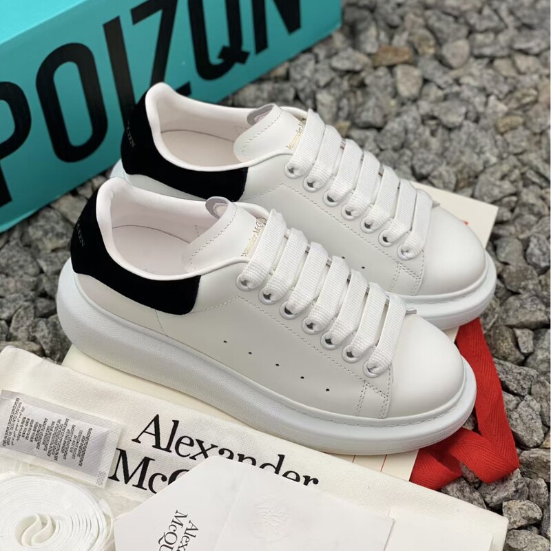 High-End Alexander Canvas Platform Shoes European Style Mcqueen Thick-Soled Graffiti Height-Increasing Unisex Genuine Leather White Sneakers High-End Alexander Canvas Platform Shoes European Style Mcqueen Thick-Soled Graffiti Height-Increasing Unisex Genuine Leather White Sneakers
