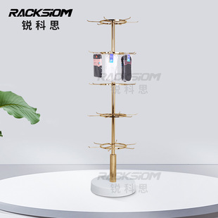 Stainless steel hat rack universal coat rack rotating scarf rack socks display rack clothing Zhongdao display