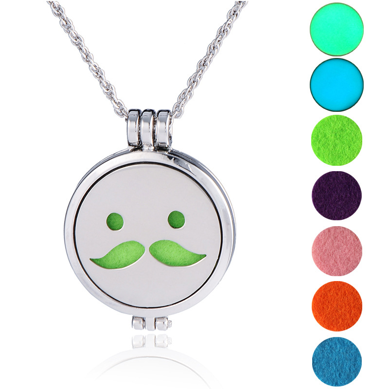 European And American Pendant Trend Atmosphere Fashion Hip Hop Smiley Face Expression Handmade Diy Aromatherapy Luminous Pendant Ornaments Necklace display picture 9