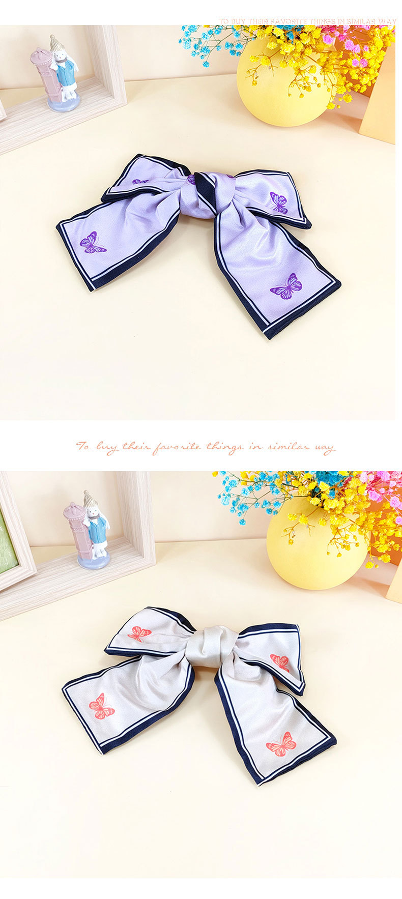 Korea New Bow Hairpin Printing Big Butterfly Sweet Spring Clip display picture 4