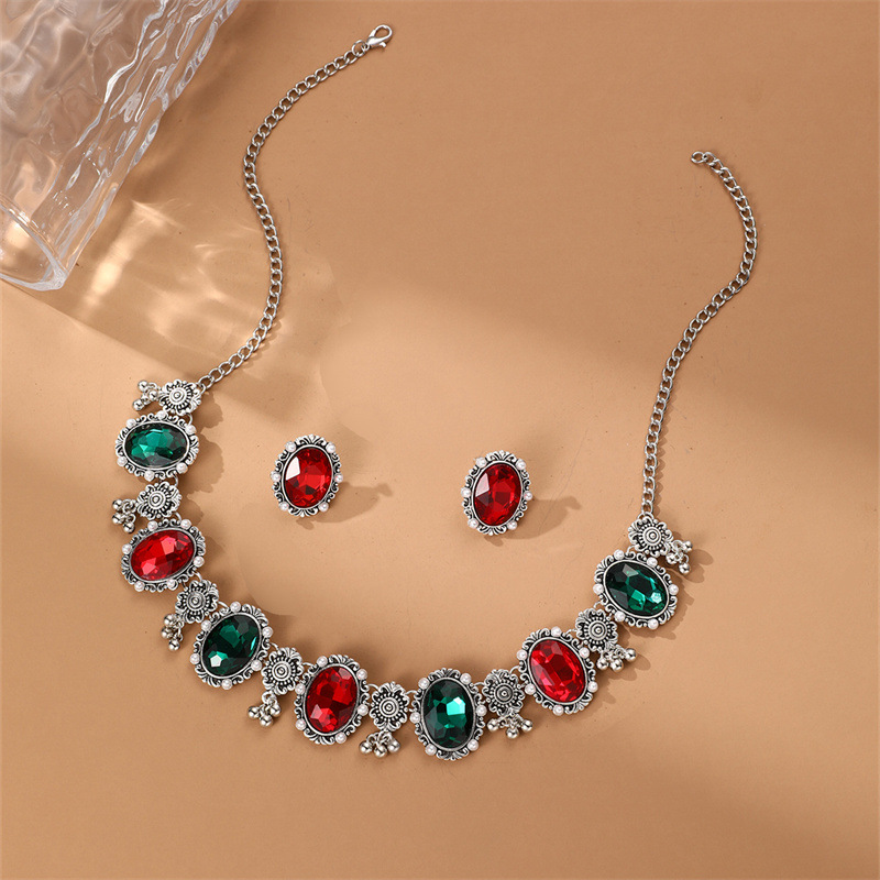 Designer Ethnic Jewelry Set With Red Gemstones For Women_voghion.com