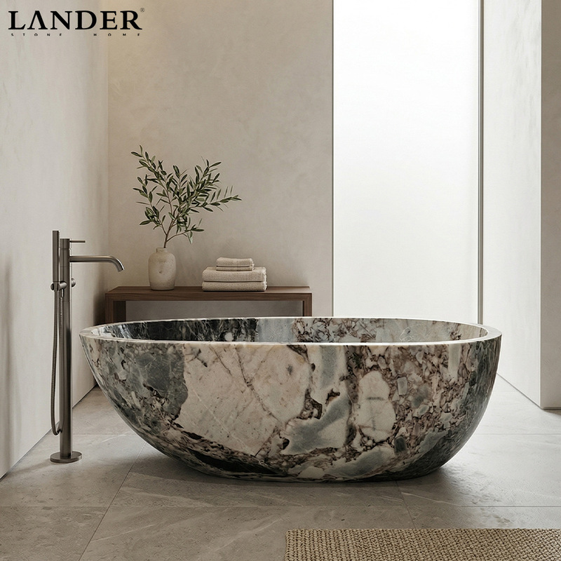 Elephant White Bathtub with Irregular Oval Design, High-End Italian Light Luxury Atmosphere for Bathing