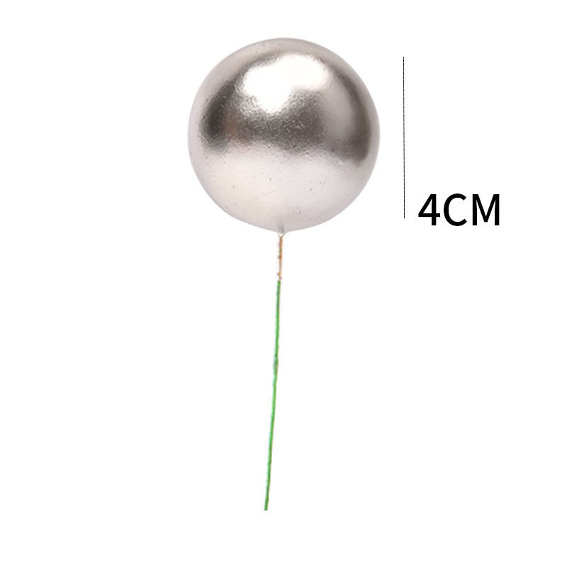 Internet celebridad decoración de la torta bola de oro Bola de plata Bola de colores bola transparente decoración plug-in fiesta de cumpleaños mesa de postre 10 Pack
