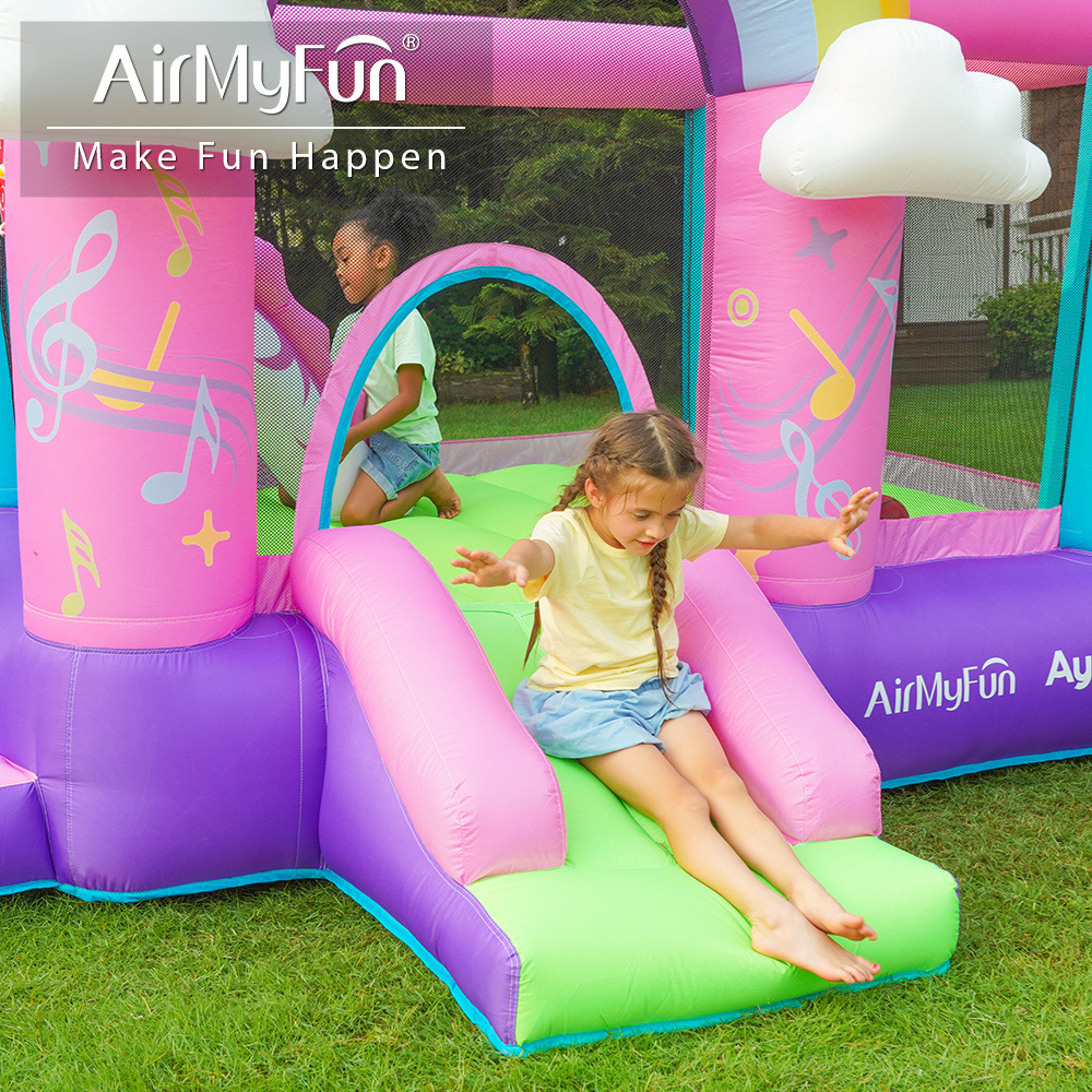 AMF inflatable castillo pequeño parque infantil inflatable trampolín casero interior de dibujos animados castillo trampolín tobogan