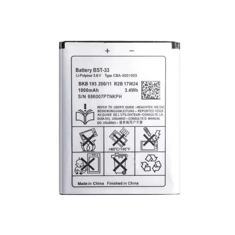 Аккумулятор для Sony Ericsson W595C, совместимый с U1i U10 K800 K790 BST-33, большая литиевая батарея для мобильного телефона