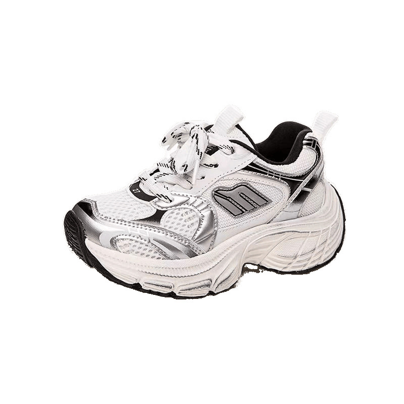 Calzado deportivo para niños Calzado deportivo para niños y niñas 2025 primavera y otoño nuevo estilo transpirable antideslizante moda zapatos de papá de todo fósforo