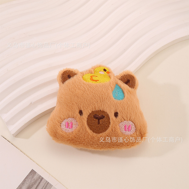 Nuevo lindo colgante de felpa Kapibala de dibujos animados creativos muñeco de carpincho bolso llavero pequeño colgante