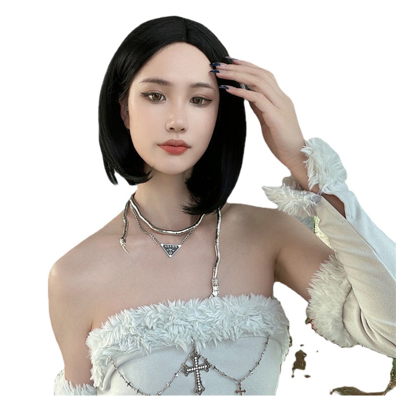 Comercio exterior transfronterizo europeo y americano muñeca peluca mujer onda cabeza en stock Cosplay moda estudiante cabeza cubierta AliExpress