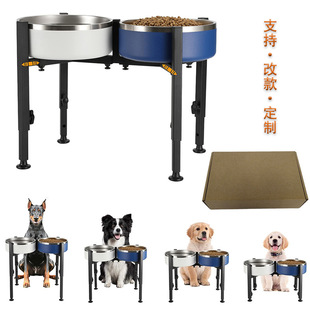 Cross-border Iron Adjustable Dog Bowl Bracket Large Dog Elevated Bowl Rack Dog Food Water Bowl Medium Dog Bowl Bracket